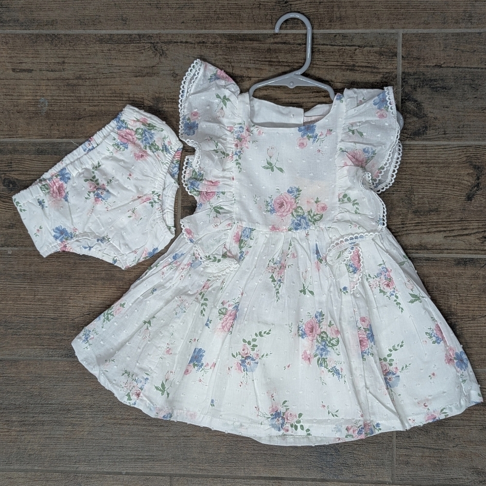 Catherine Malandrino 18m Baby Girls' Floral Pattern Ruffle Accent Dress